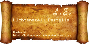 Lichtenstein Esztella névjegykártya
